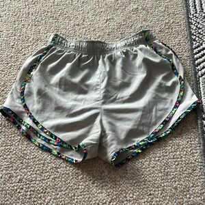 Nike Women's Athletic Shorts Gray with Multicolor Trim